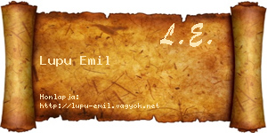 Lupu Emil névjegykártya